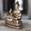 Brass Buddha seated in Blessing Posture, Fine Golden Finish, 58"