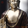 Brass Buddha seated in Blessing Posture, Golden & Copper Finish, 64"