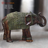 Brass Elephant Standing Large, Copper & Green Finish, 50"