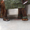 Brass Elephant Standing Large, Copper & Green Finish, 50"