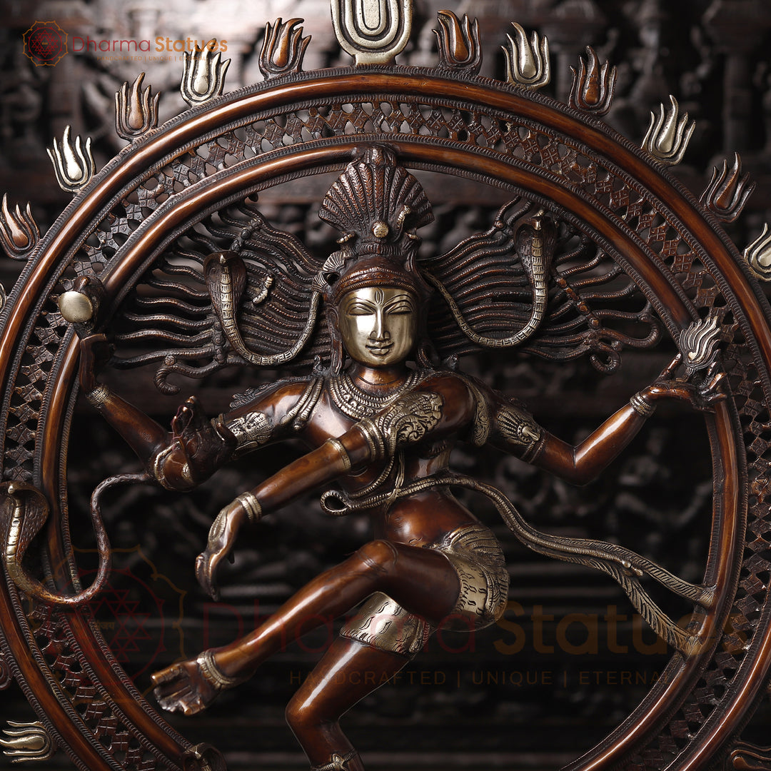 Brass Nataraja Dancing Shiva, Lord Shiva Performing Tandava Nirtye 41.5"