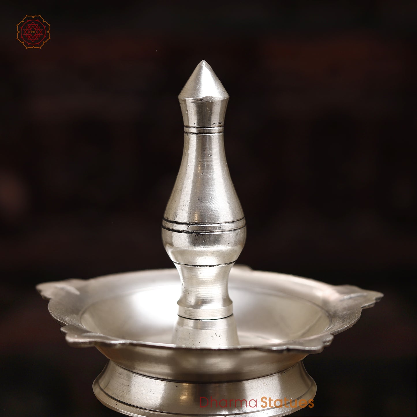 Brass Lamp, Silver Finish, 13"