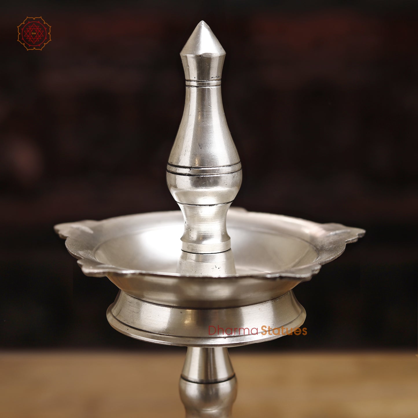 Brass Lamp, Silver Finish, 13"