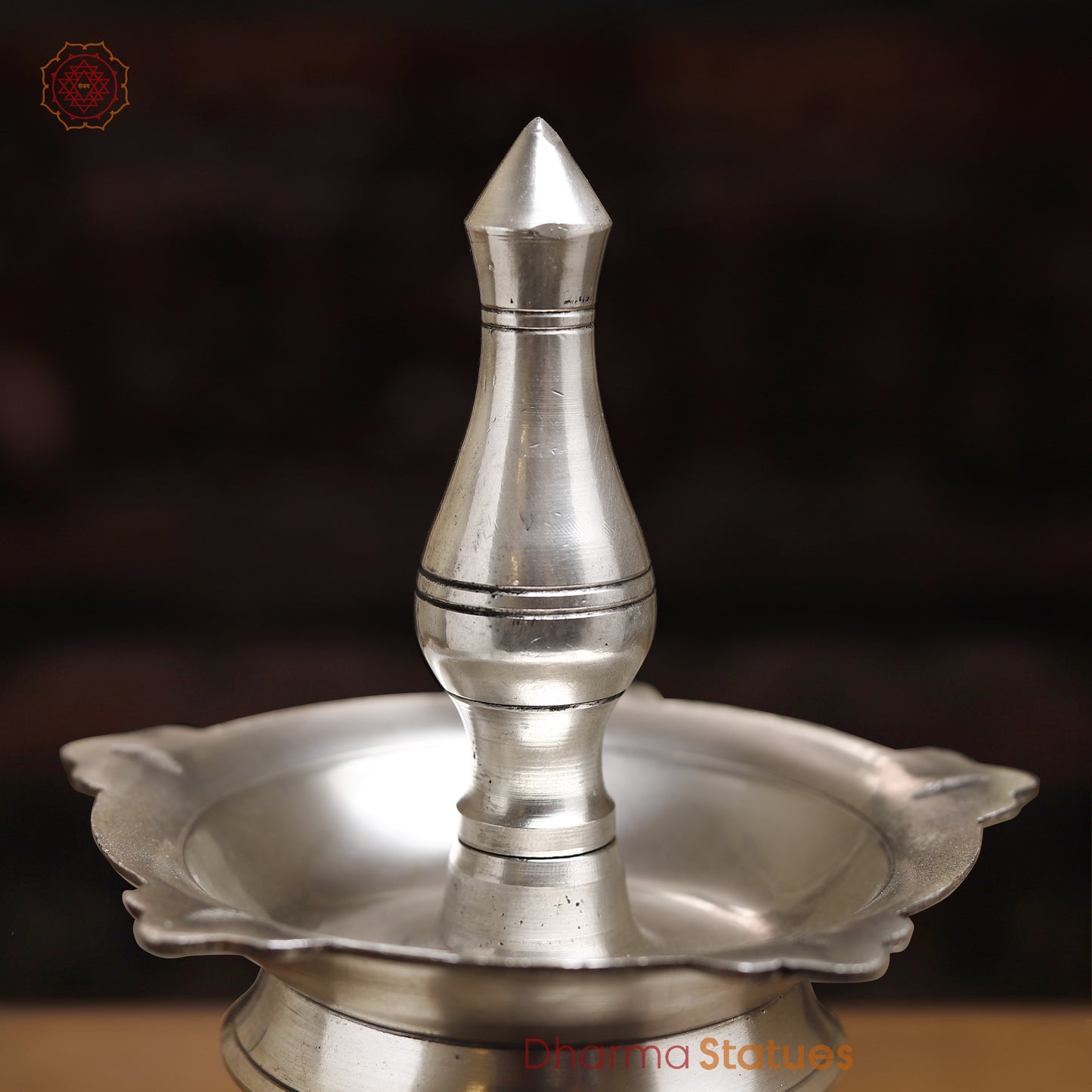 Brass Lamp, Silver Finish, 13"