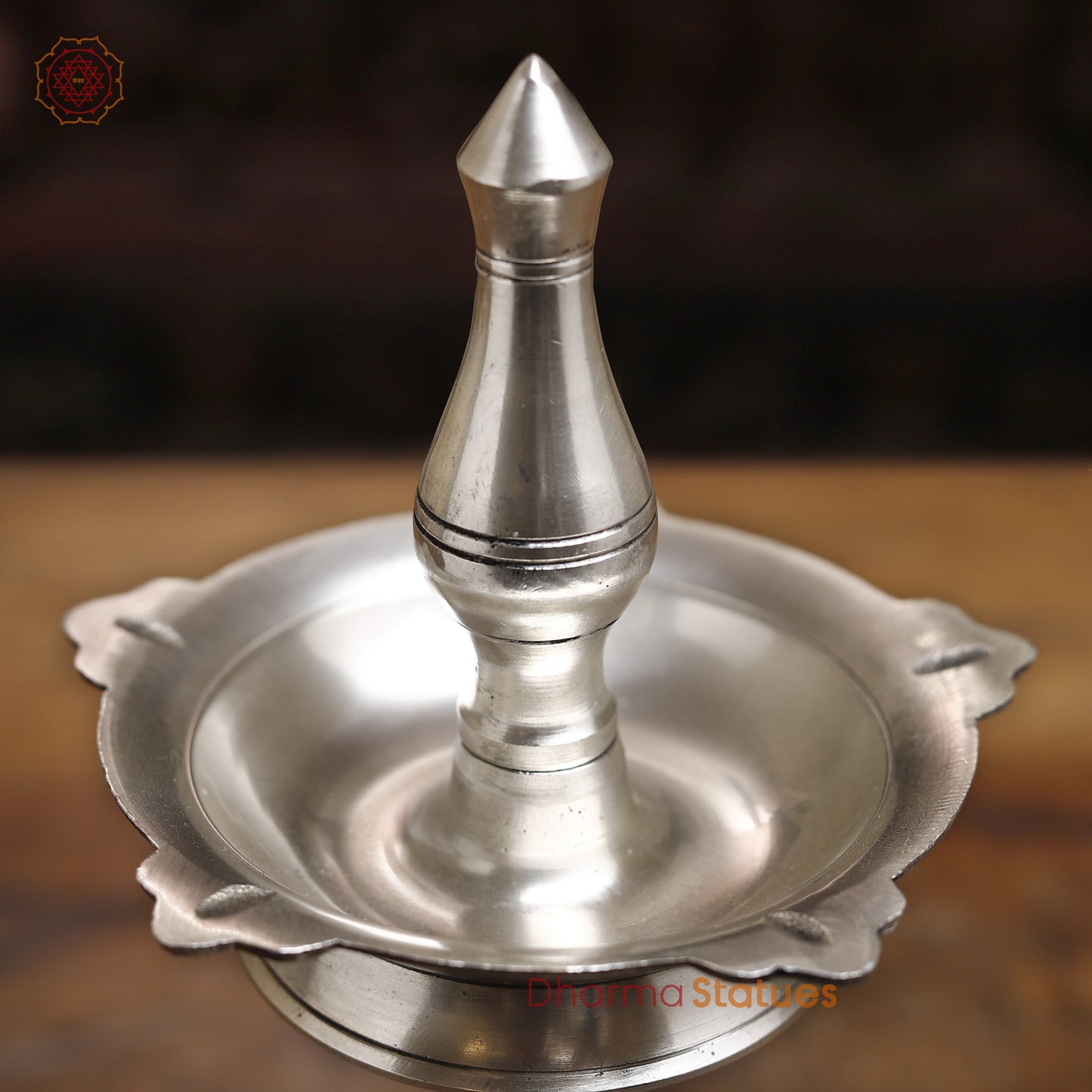 Brass Lamp, Silver Finish, 13"
