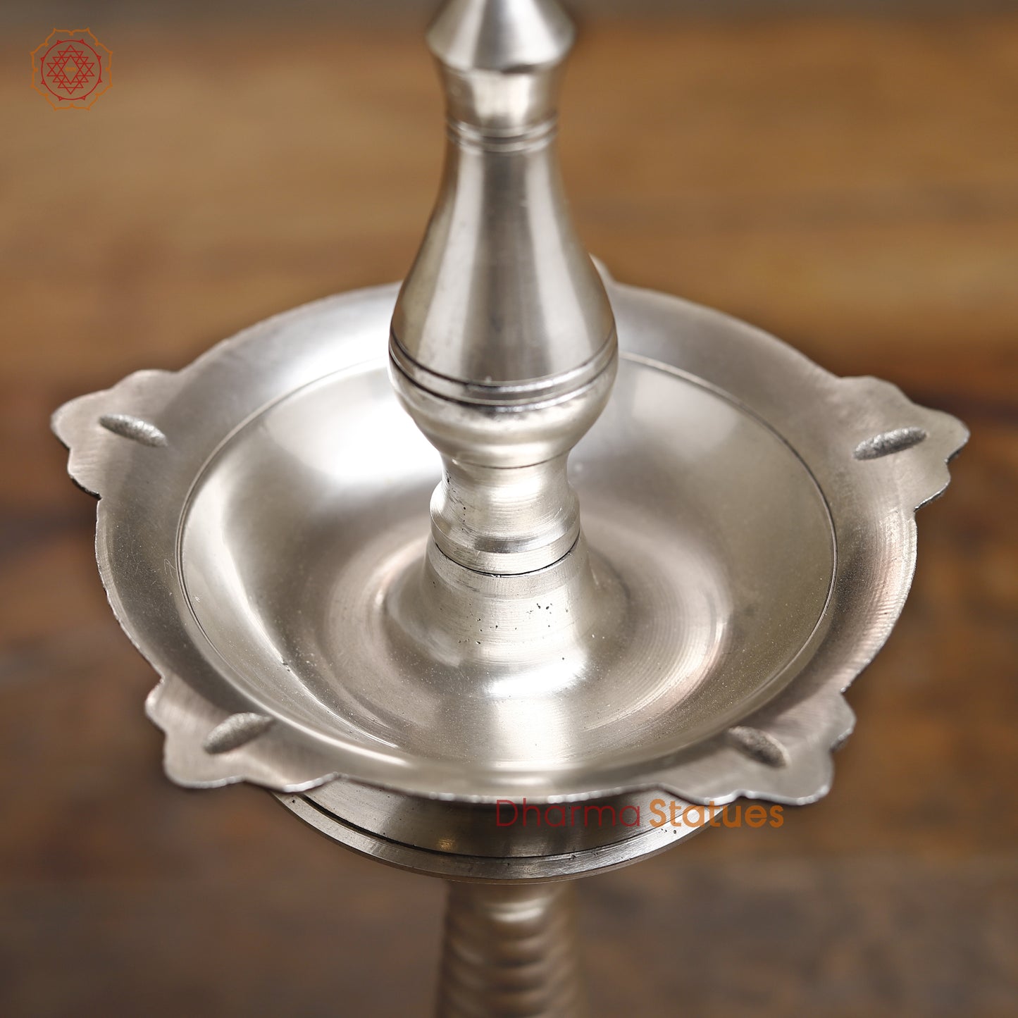 Brass Lamp, Silver Finish, 13"