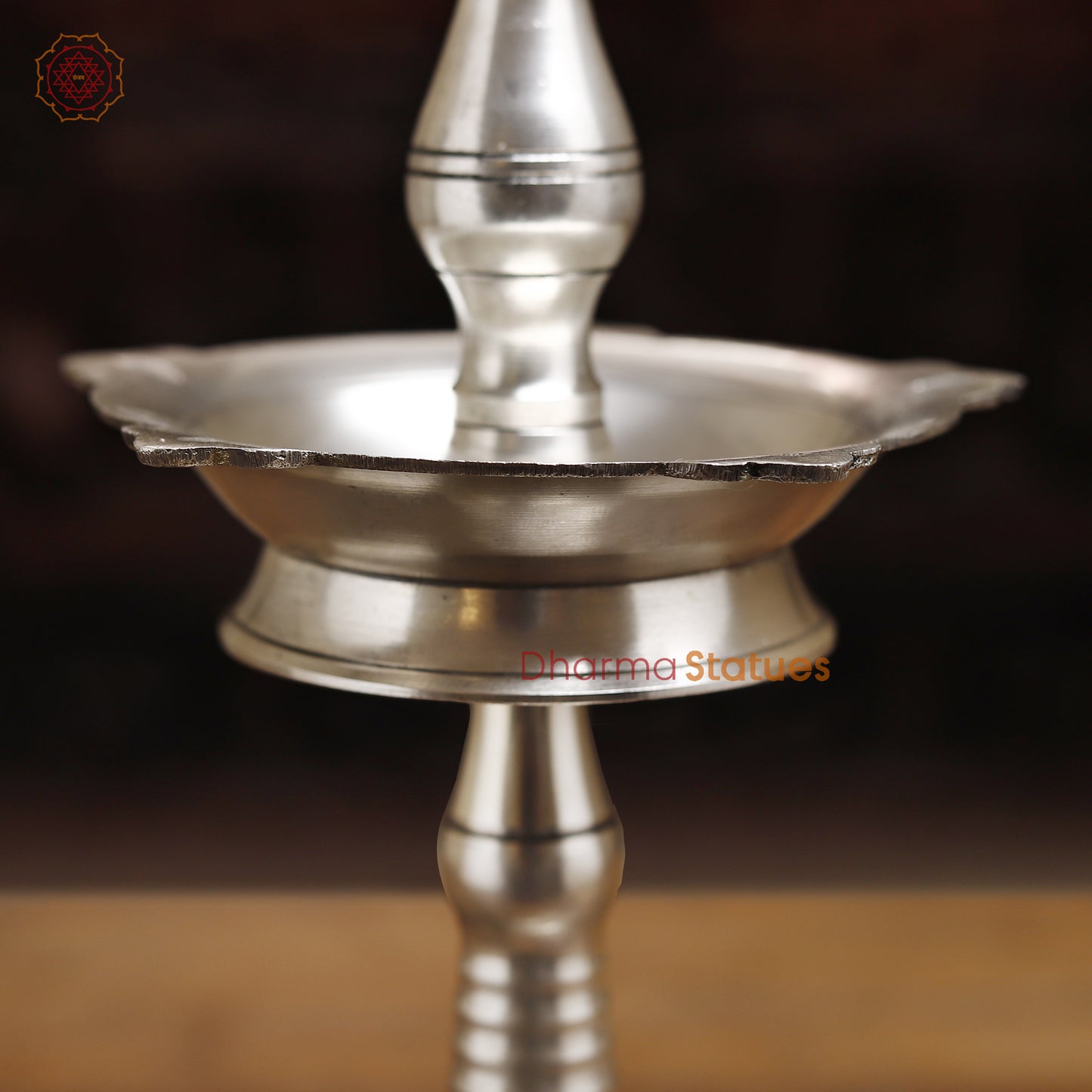 Brass Lamp, Silver Finish, 13"