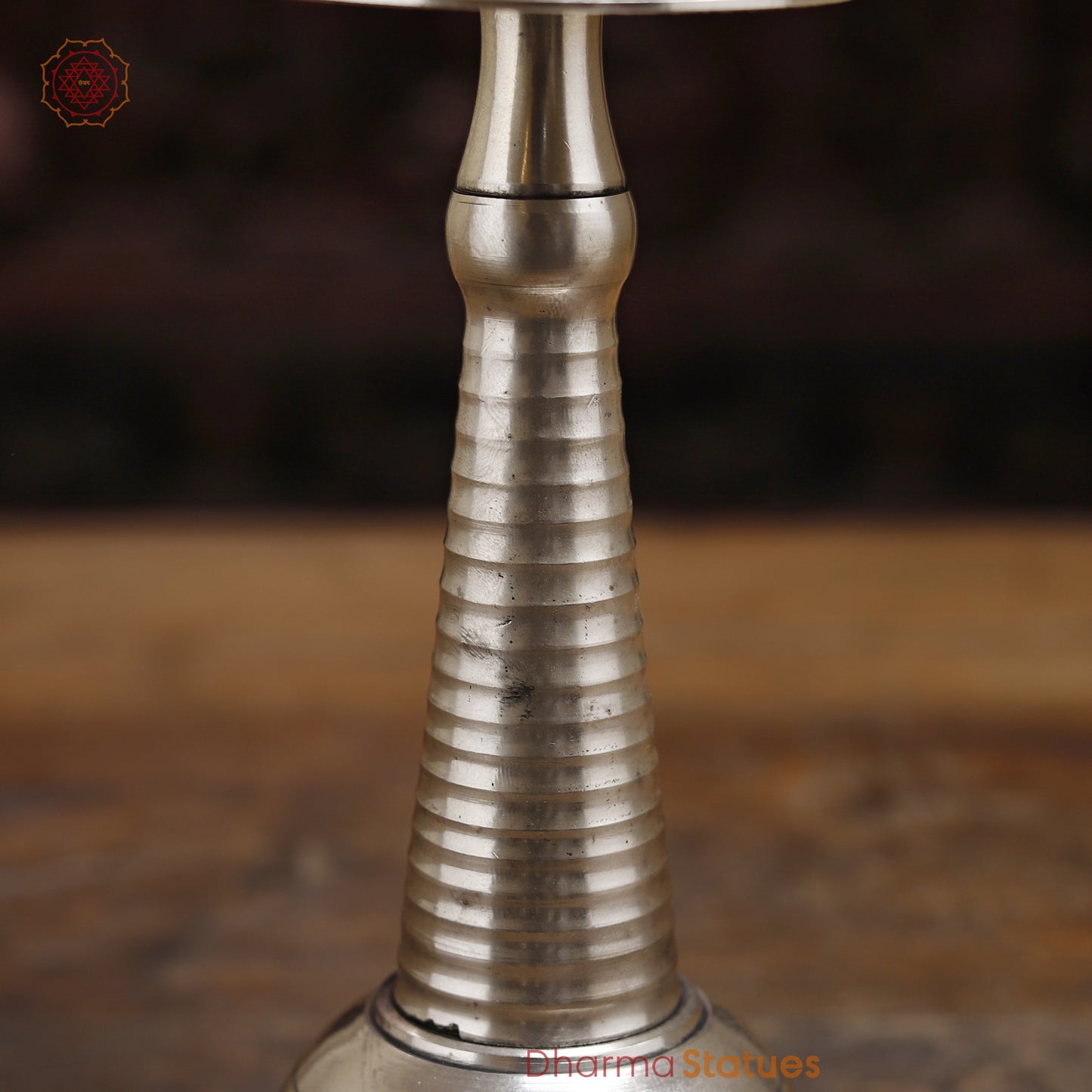 Brass Lamp, Silver Finish, 13"