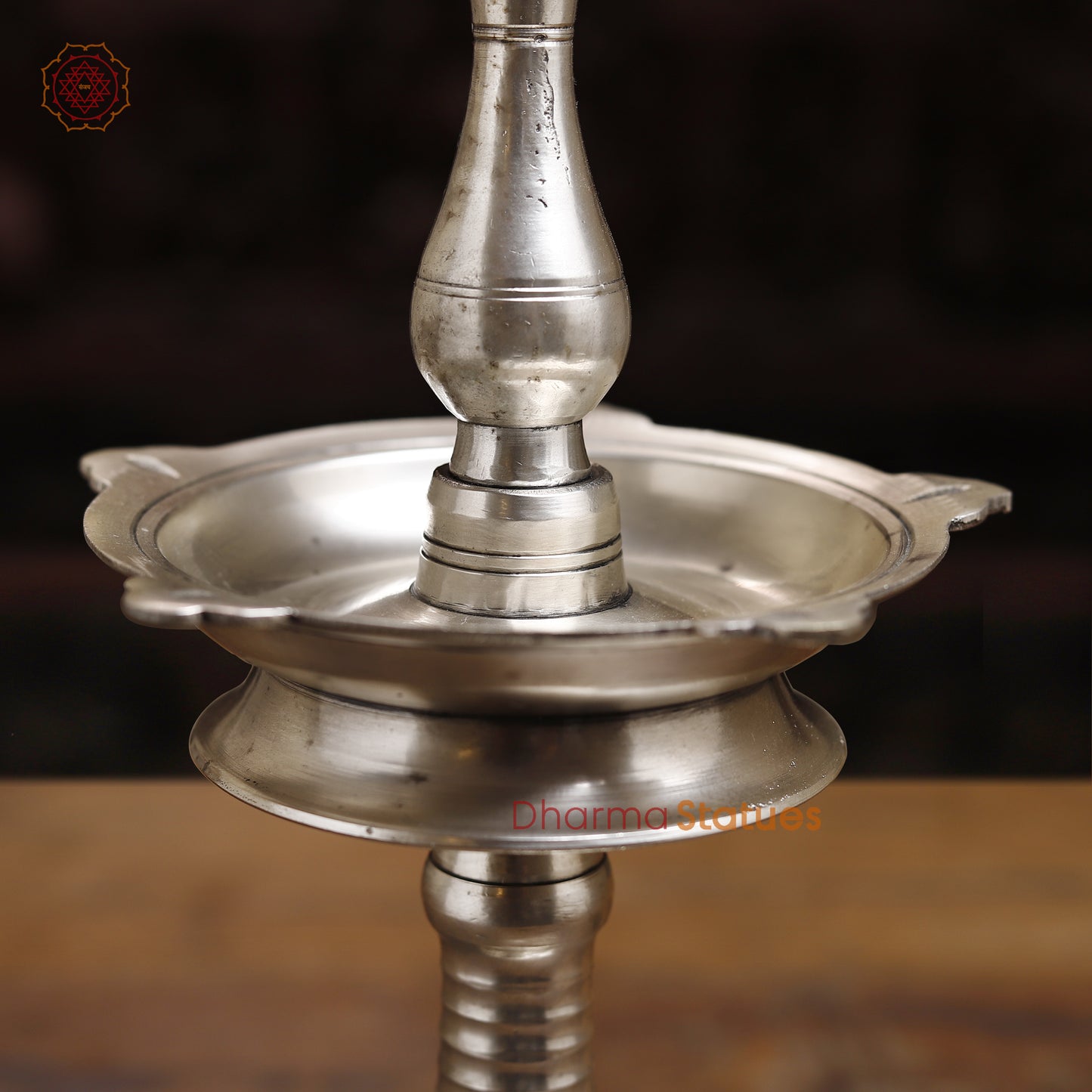 Brass Lamp, Silver Finish, 12.5"
