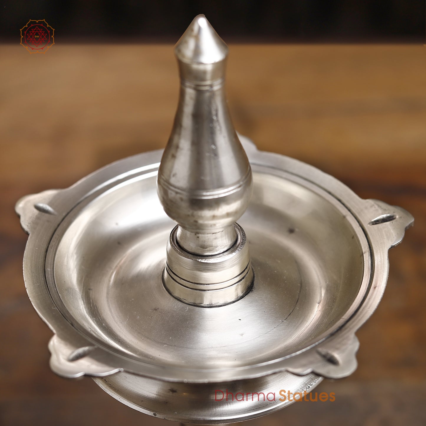 Brass Lamp, Silver Finish, 12.5"