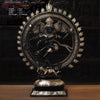 Brass Natraj, Statue Depicts Lord Shiva's Cosmic Dance, Black Patina 41.5" front view