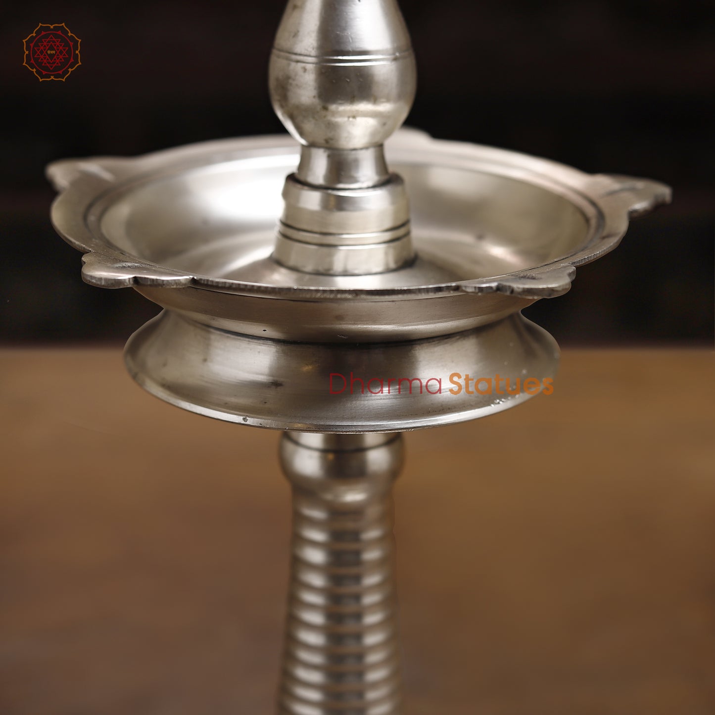 Brass Lamp, Silver Finish, 12.5"