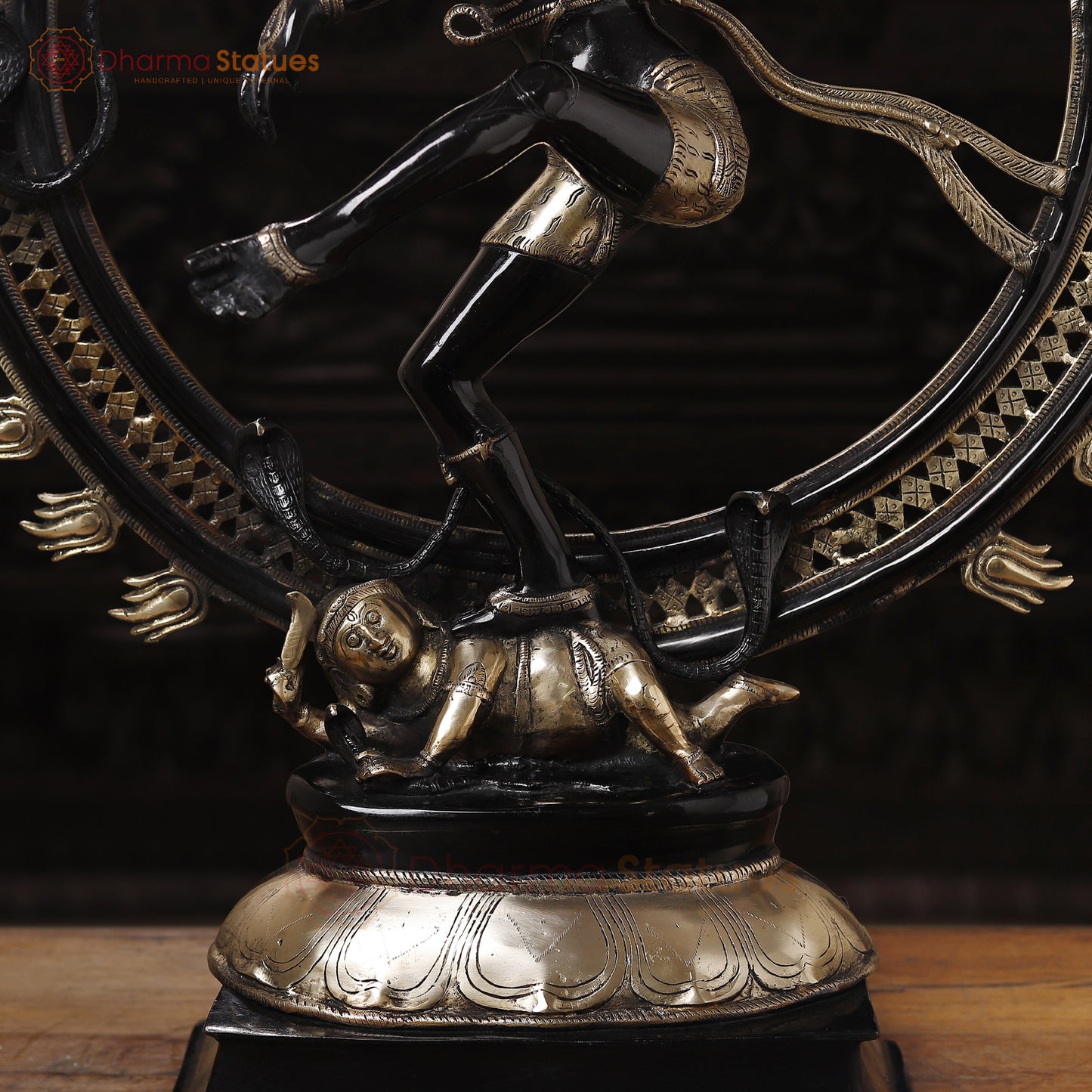 Brass Natraj Statue, Dancing Lord Shiva, Black Patina 41.5"