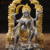 Brass Kali Idol, Manifestation of Shakti, Antique Finish 10.5"