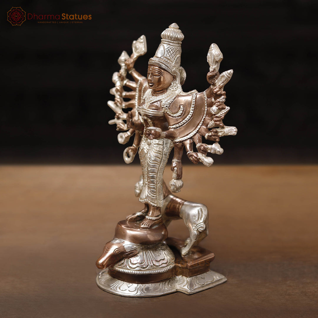 Brass Durga, Standing Position. 9.5"