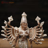 Brass Standing Durga (Bhogashakti), Exquisitely Handcrafted in Silver & Copper Finish, 9.5"