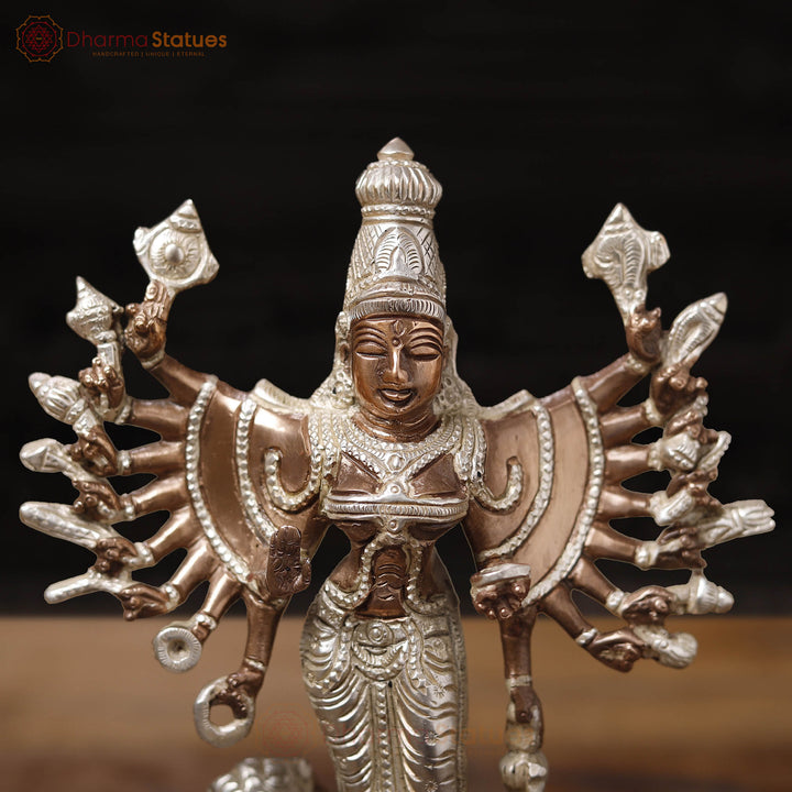 Brass Durga, Standing Position. 9.5"
