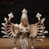 Brass Standing Durga (Bhogashakti), Exquisitely Handcrafted in Silver & Copper Finish, 9.5"