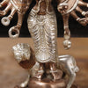 Brass Standing Durga (Bhogashakti), Exquisitely Handcrafted in Silver & Copper Finish, 9.5"