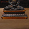 Brass Buddha Idol, Black Patina and Copper Finish 13"