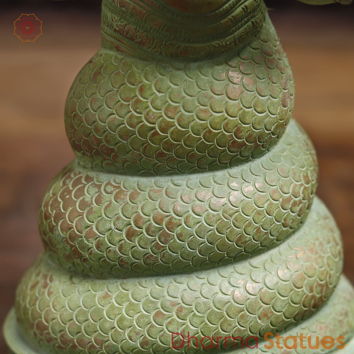 Brass Patanjali Statue, Antique Green Finish, 15.5"