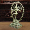 Brass Nataraj, Dancing Shiva, Antique Green Finish, 29.5"