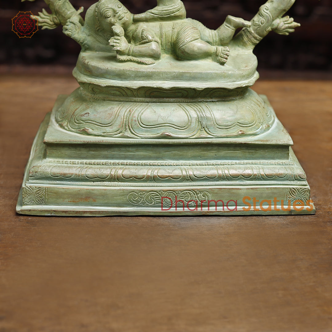 Brass Nataraj, Dancing Shiva, Antique Green Finish, 29.5"