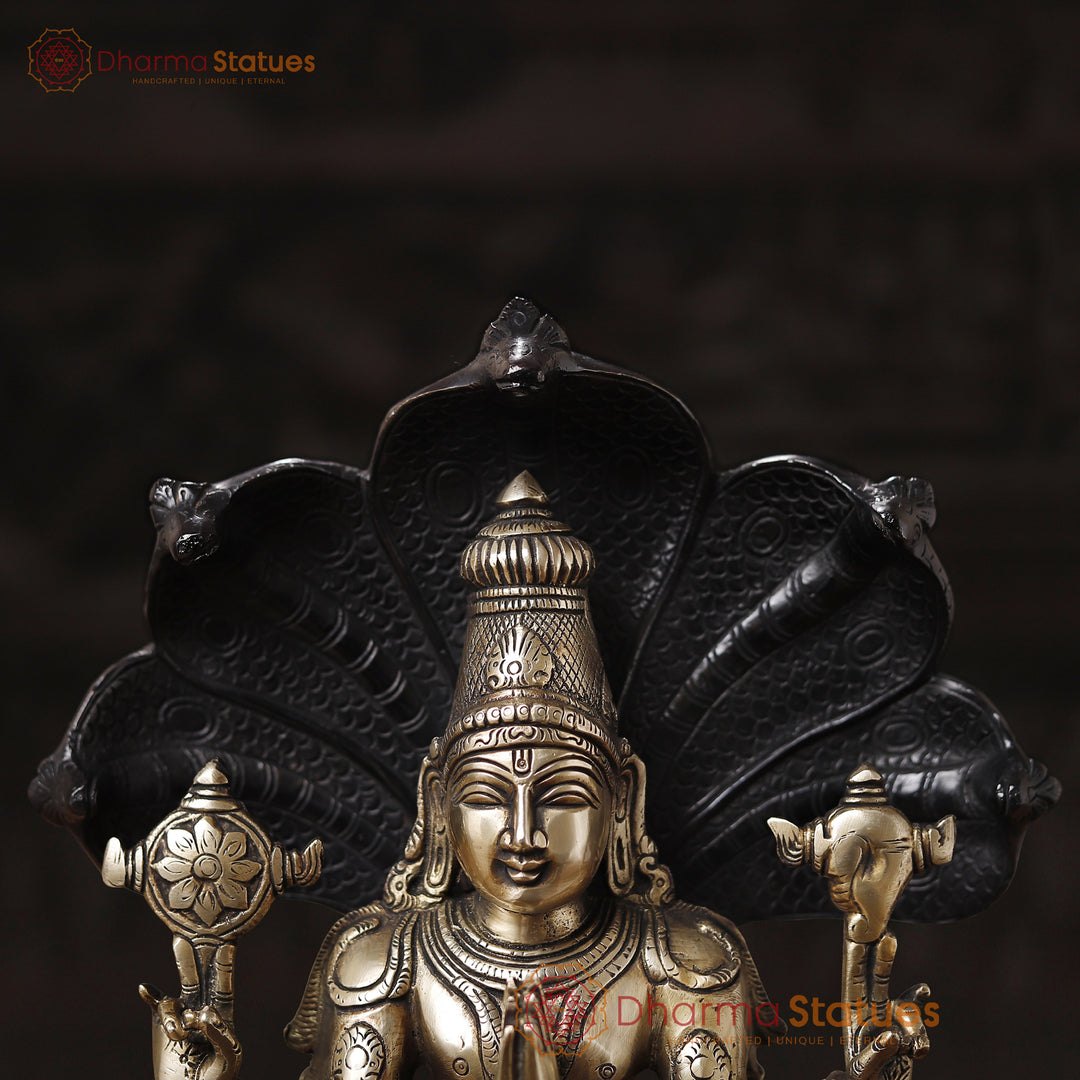 Brass Patanjali, God Of Yoga, Black & Gold Finish 15"