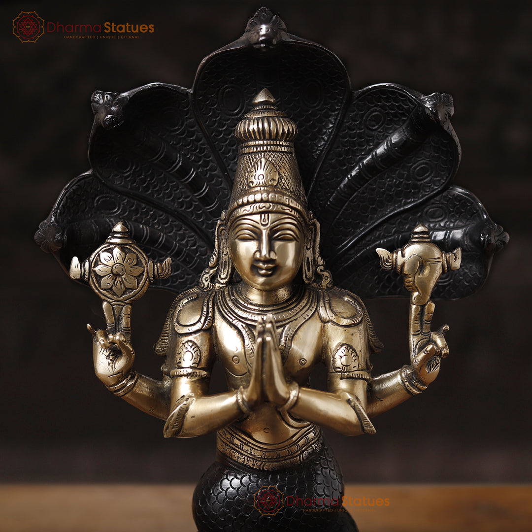 Brass Patanjali (God Of Yoga) Black & Gold Finish 15"