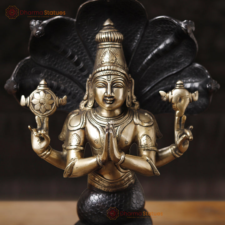 Brass Patanjali (God Of Yoga) Black & Gold Finish 15"