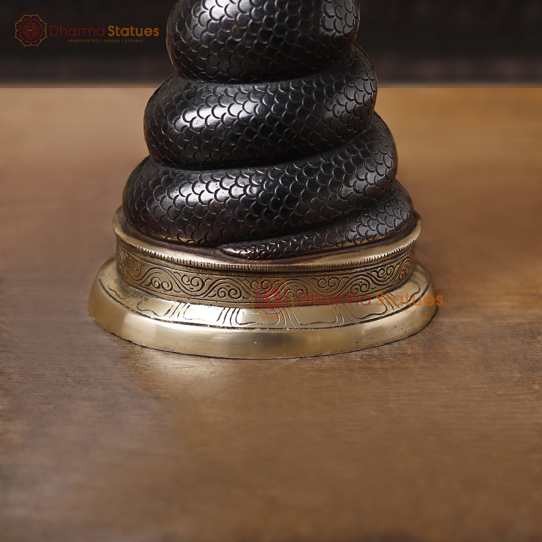 Brass Patanjali, God Of Yoga, Black & Gold Finish 15"