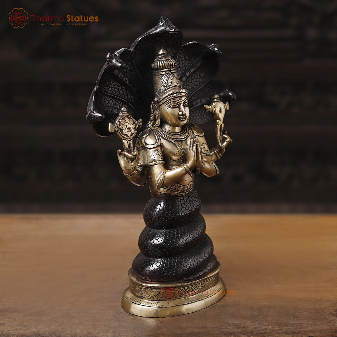 Brass Patanjali (God Of Yoga) Black & Gold Finish 15"