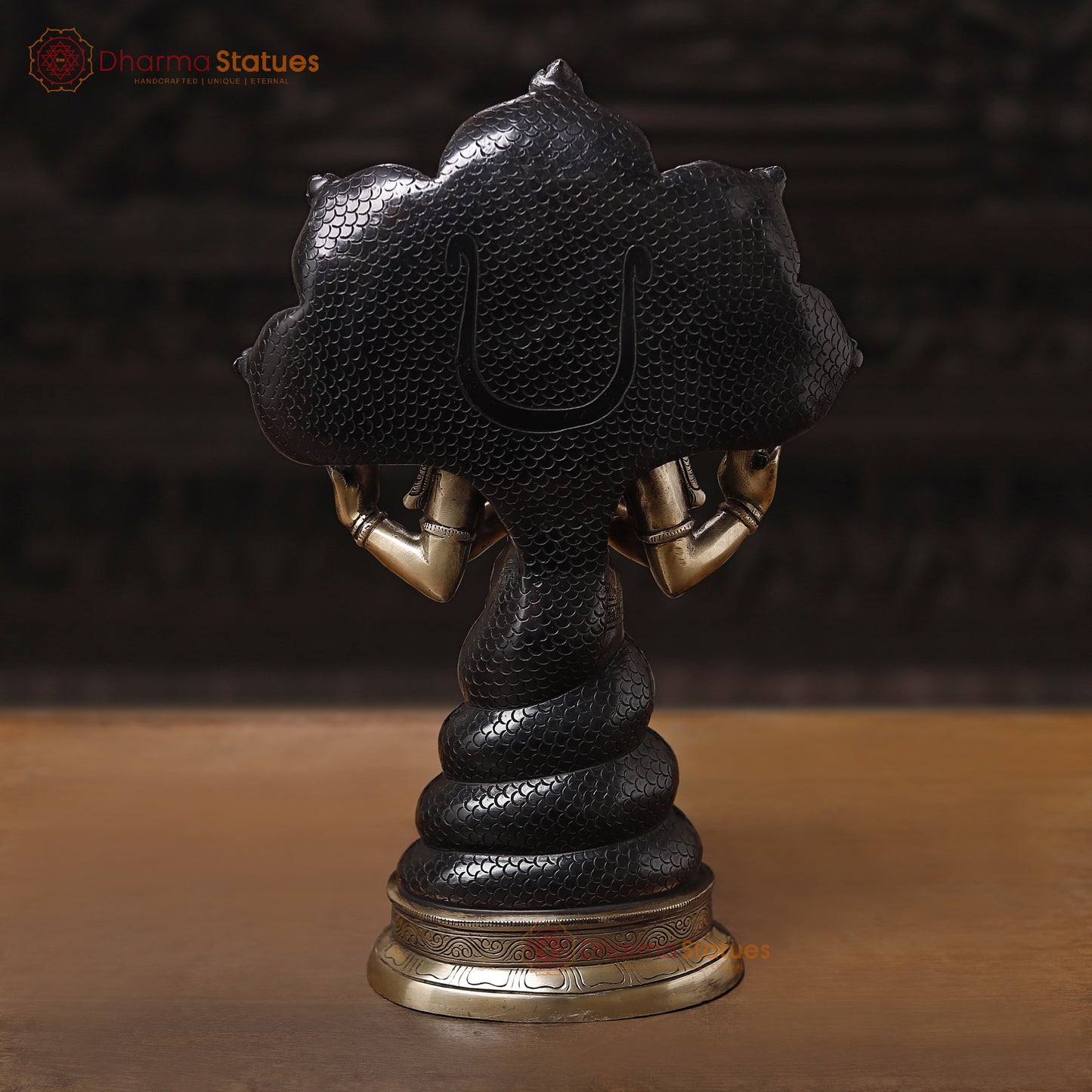 Brass Patanjali, God Of Yoga, Black & Gold Finish 15"