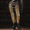 Brass Parvati Standing Fine Black Patina with Golden Hues, Carved in South India 27"