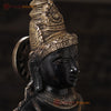 Brass Parvati Standing Fine Black Patina with Golden Hues, Carved in South India 27"