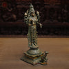 Brass Lakshmi, Antique Golden & Green Finish, 15"