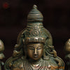 Brass Lakshmi, Antique Golden & Green Finish, 15"