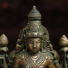 Brass Lakshmi, Antique Golden & Green Finish, 15"