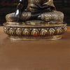 Brass Buddha Idol, Seating on a Lotus, Black Patina Golden Finish 22"