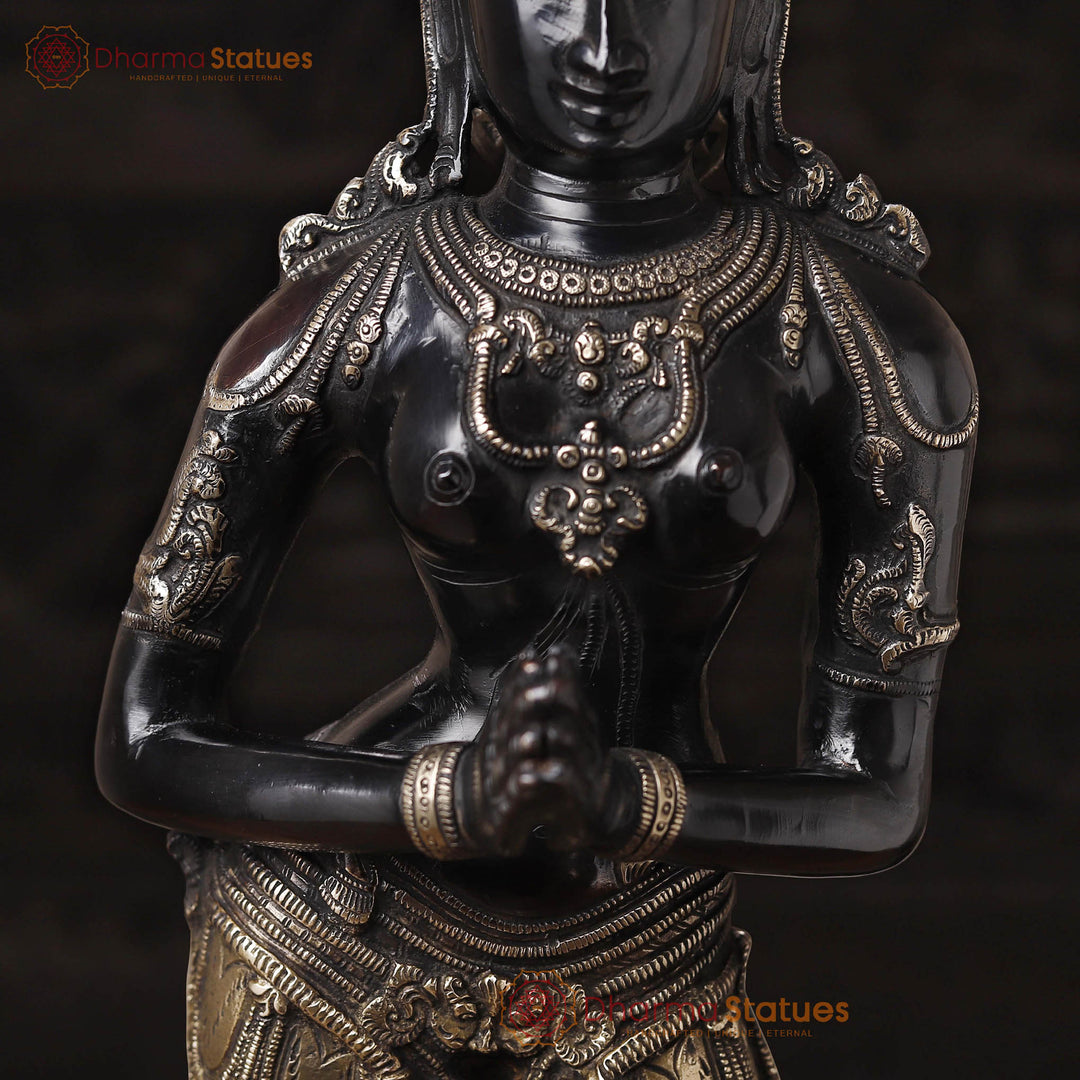 Brass Welcome Lady, Introducing the Namaste Welcome Lady Brass Statue. 32"