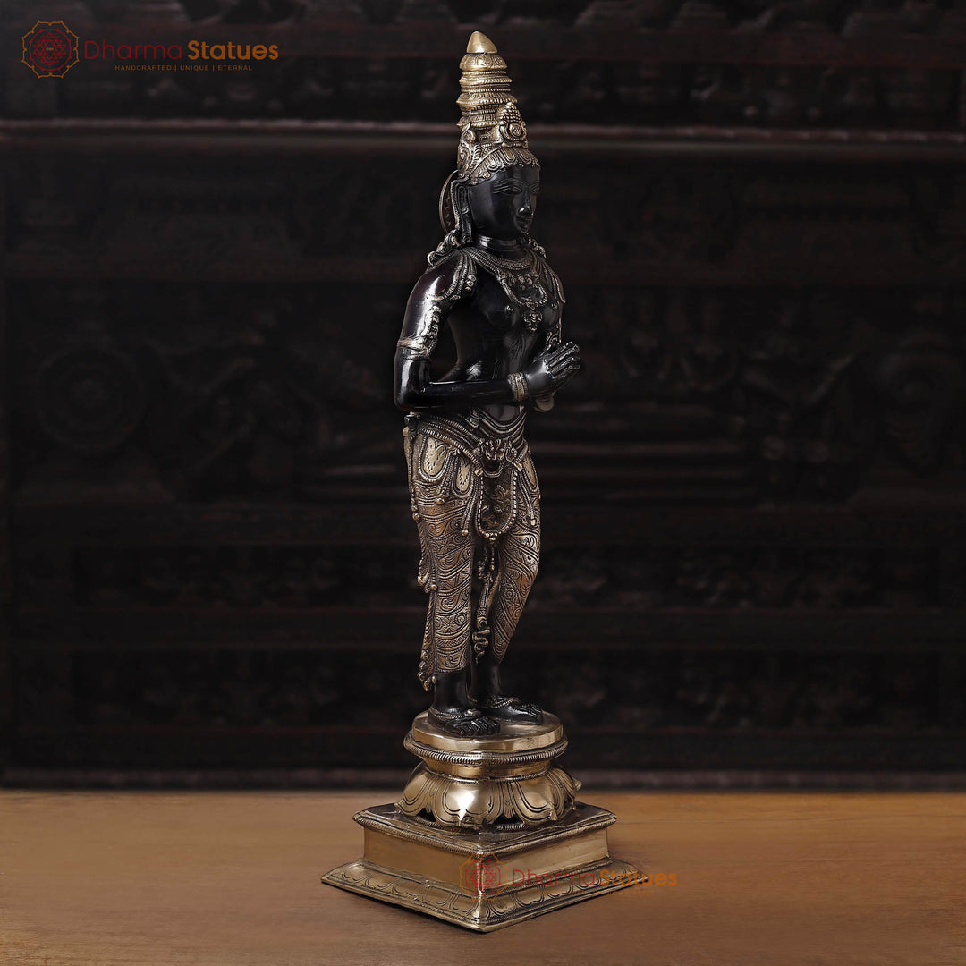 Brass Welcome Lady, Introducing the Namaste Welcome Lady Brass Statue. 32"