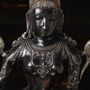 Brass Deep Lakshmi Idol- Standing on a Base, Holding a Diya(Lamp) 32"