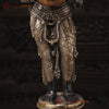 Brass Deep Lakshmi Idol- Standing on a Base, Holding a Diya(Lamp) 32"