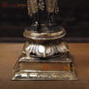 Brass Deep Lakshmi Idol- Standing on a Base, Holding a Diya(Lamp) 32"