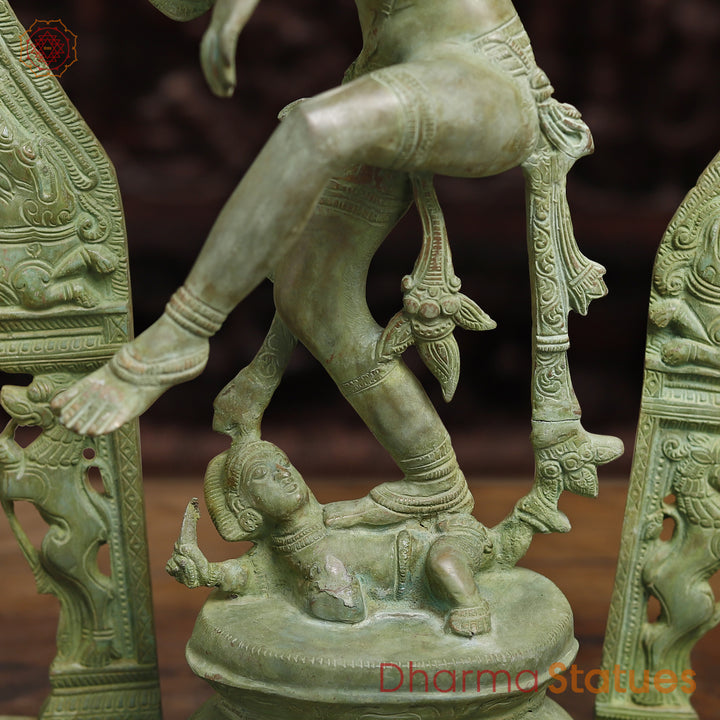 Brass Natraj Statue, Green Patina Fine Finish, 25"