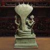 Brass  Maha Abhishekam Vishnu Seated On Snake Throne, Antique Green Finish, 29"