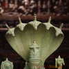 Brass  Maha Abhishekam Vishnu Seated On Snake Throne, Antique Green Finish, 29"