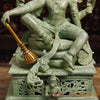 Brass  Maha Abhishekam Vishnu Seated On Snake Throne, Antique Green Finish, 29"
