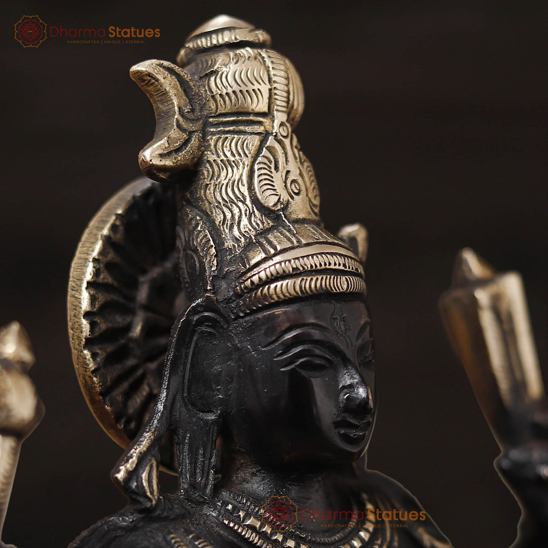 Brass Natraj, This Natraj Idol Without Flames Depicts the Cosmic Dance of Lord Shiva. 12.5"