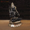 Brass Hanuman Statue Sitting on Lotus - Elegant Black &Golden Finish 16"